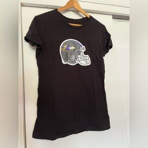 NFL Team Apparel Black Tee with Football Helmet Graphic